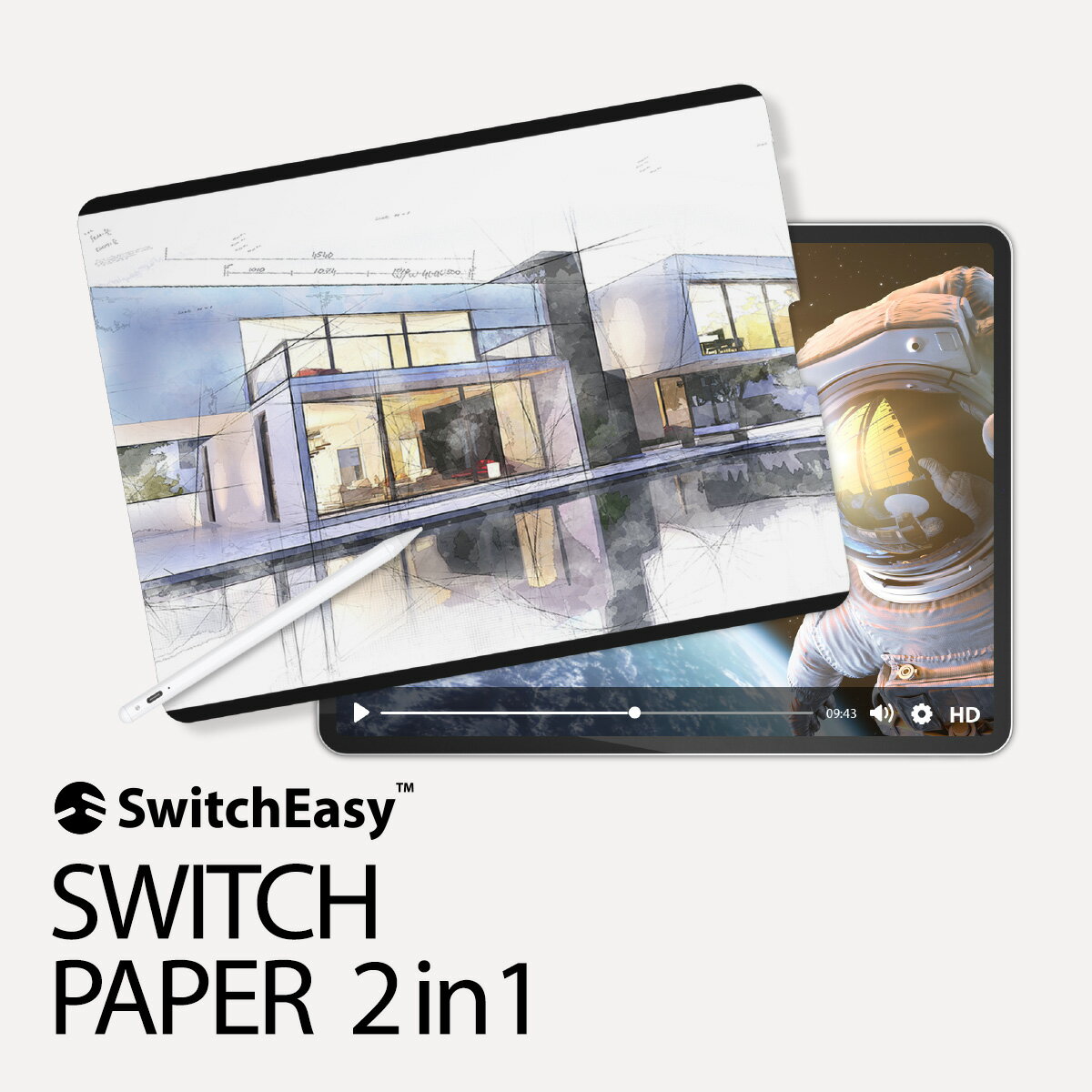 iPad Pro 12.9 2022 2021 フィルム 紙のような書き心地 フィルム マグネット 着脱式 保護フィルム 指紋防止 さらさら iPadPro12.9 第6世代 2020 第5世代 アイパッドプロ 12.9インチ 対応 SwitchEasy SwitchPaper