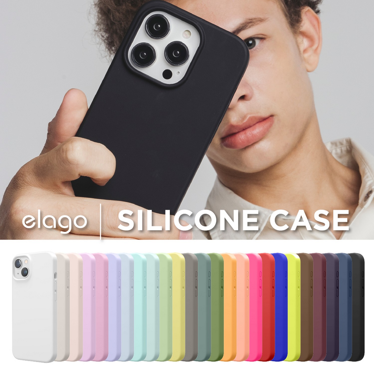 iPhone15 ケース 耐衝撃 傷 指紋 防止 シリコン スマホケース スリム 衝撃吸収 サラサラ 手触り シリコンケース [ Apple iPhone 15 アイフォン15 対応 ] elago SILICONE CASEのサムネイル