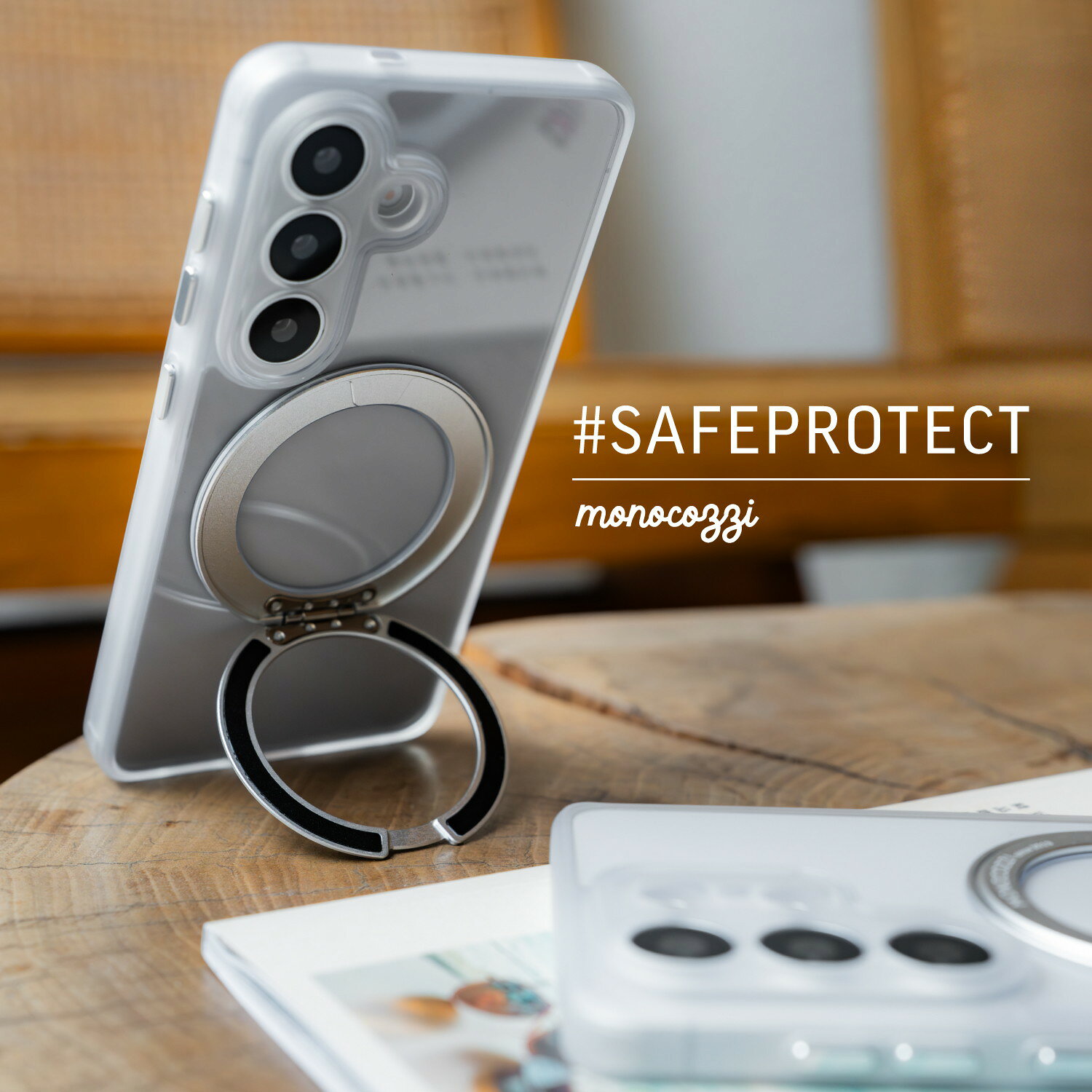 Rakuten - Galaxy S26 Ultra ケース クリア 360 度 回転 リング スタンド MagSafe 対応 耐衝撃 スマホケース [ GalaxyS26Ultra ギャラクシーS26 Ultra SM-S948Q SC-53G SCG37 対応 ] MONOCOZZI #SAFEPROTECT