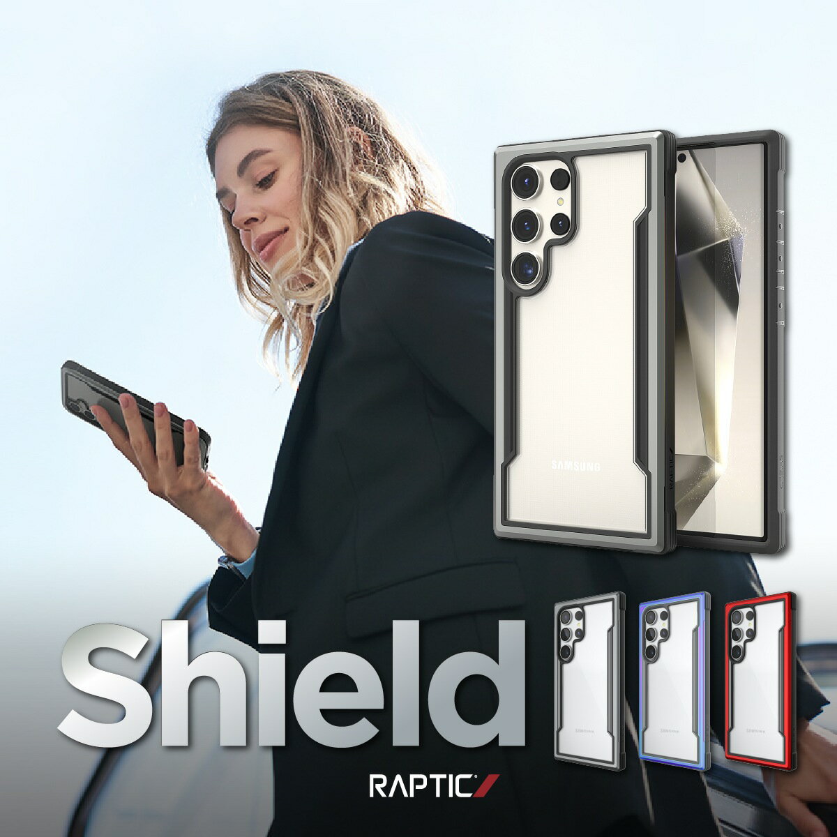 Rakuten - Galaxy S24 Ultra ケース 耐衝撃 米軍MIL規格 クリア スマホケース アルミ フレーム クリアケース 耐衝撃ケース [ Samsung GalaxyS24 Ultra サムスン ギャラクシー S24 ウルトラ 対応 ] RAPTIC Shield