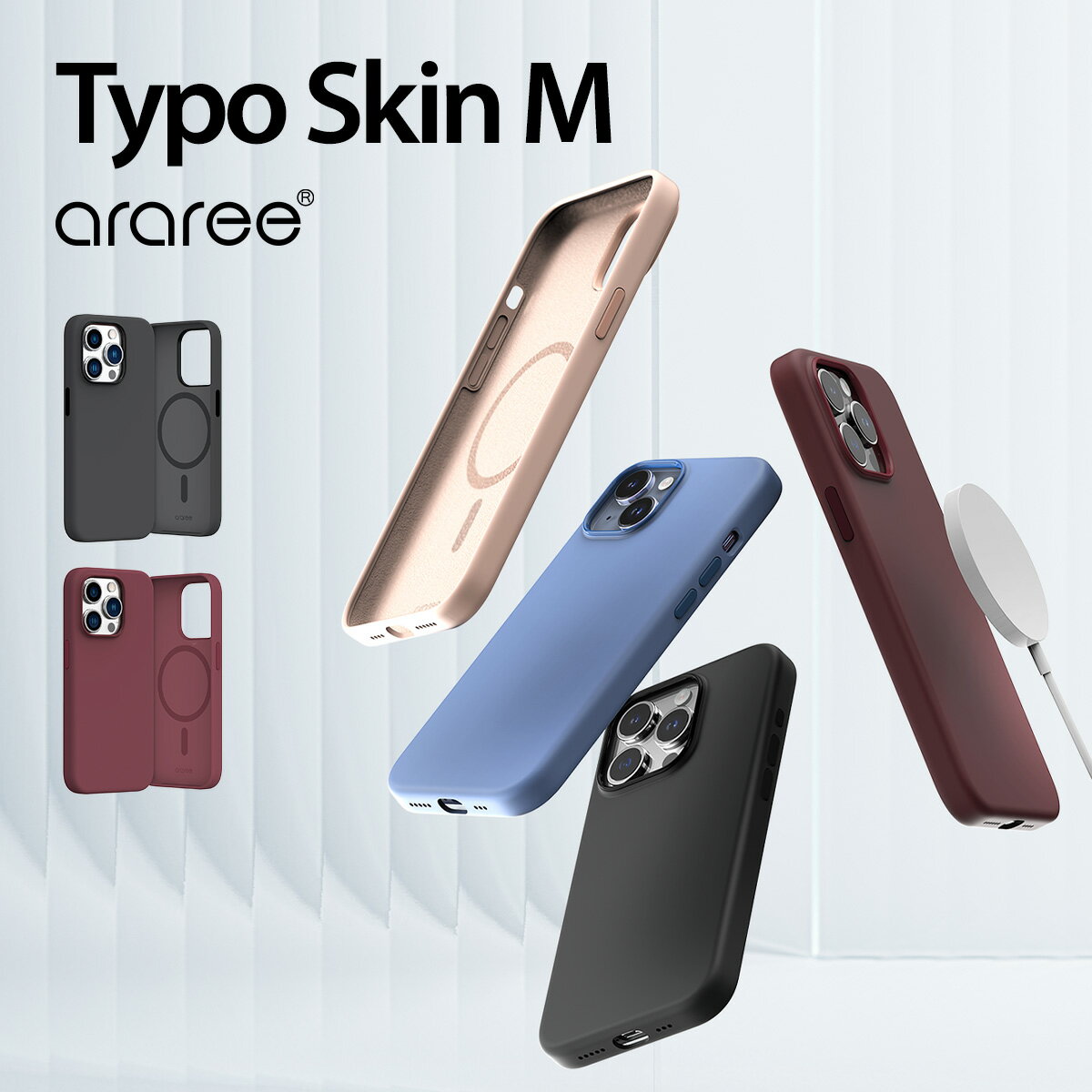 iPhone15Pro P[X MagSafe Ή VR ϏՌP[X G TT ϏՌ }OZ[t X}zP[X [ Apple iPhone15 Pro ACtH15 v Ή ] araree Typoskin M