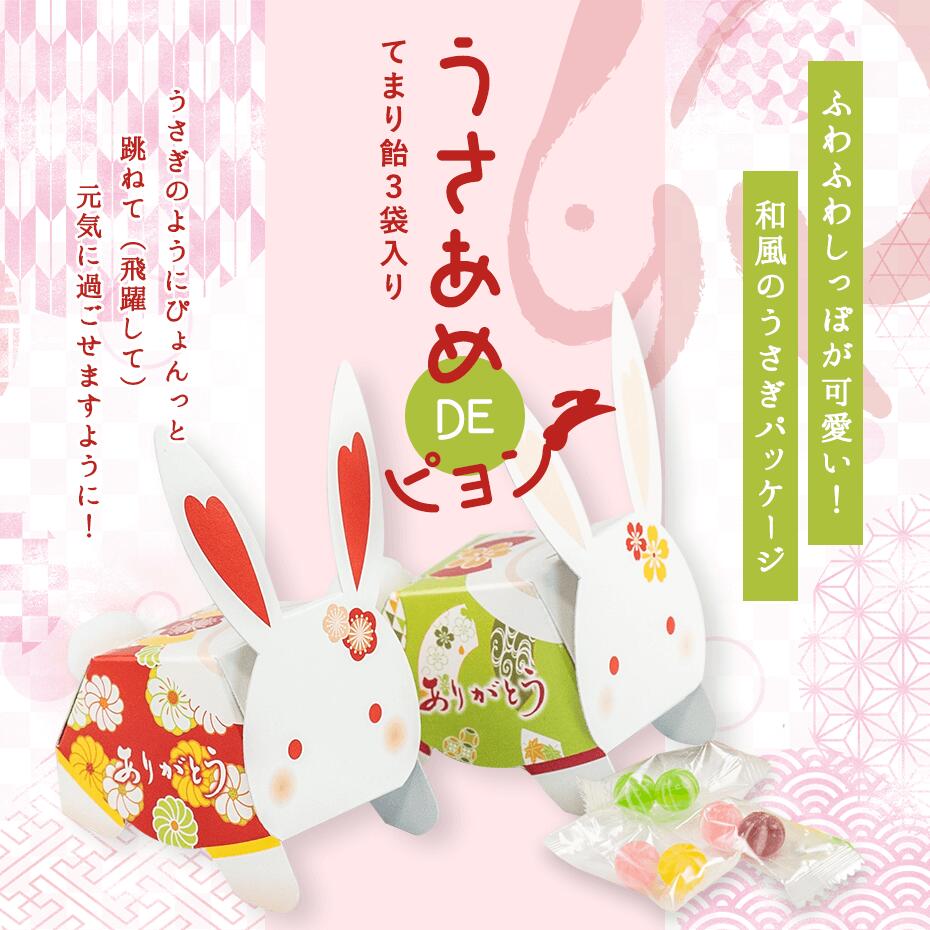 プチギフト 結婚式 退職 産休 うさあめDEピョン（てまり飴）※賞味期限2026年12月25日 【正午までのご注文完了で当日出荷可※当店休業日除く】 和 和風 ありがとう プチギフト 子供 おかし お菓子 あめ 卒業 卒園 記念品 ギフト ありがとうギフト うさぎ 個包装 concirge-10006963 ぷちぎふと工房 コンサルジュ サンプル画像2
