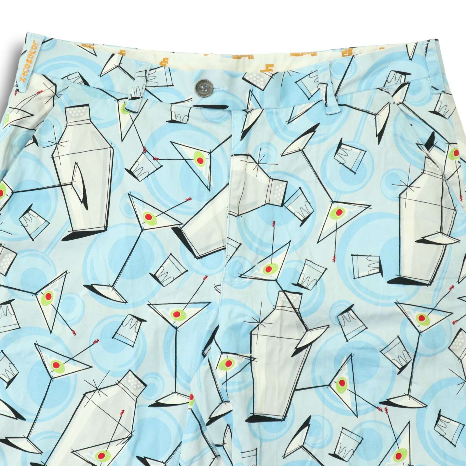 LOUDMOUTH ラウドマウス ゴルフ 春夏 ロゴ カクテル柄★ 総柄 スラックス ショートパンツ Sz.36 メンズ 大きいサイズ