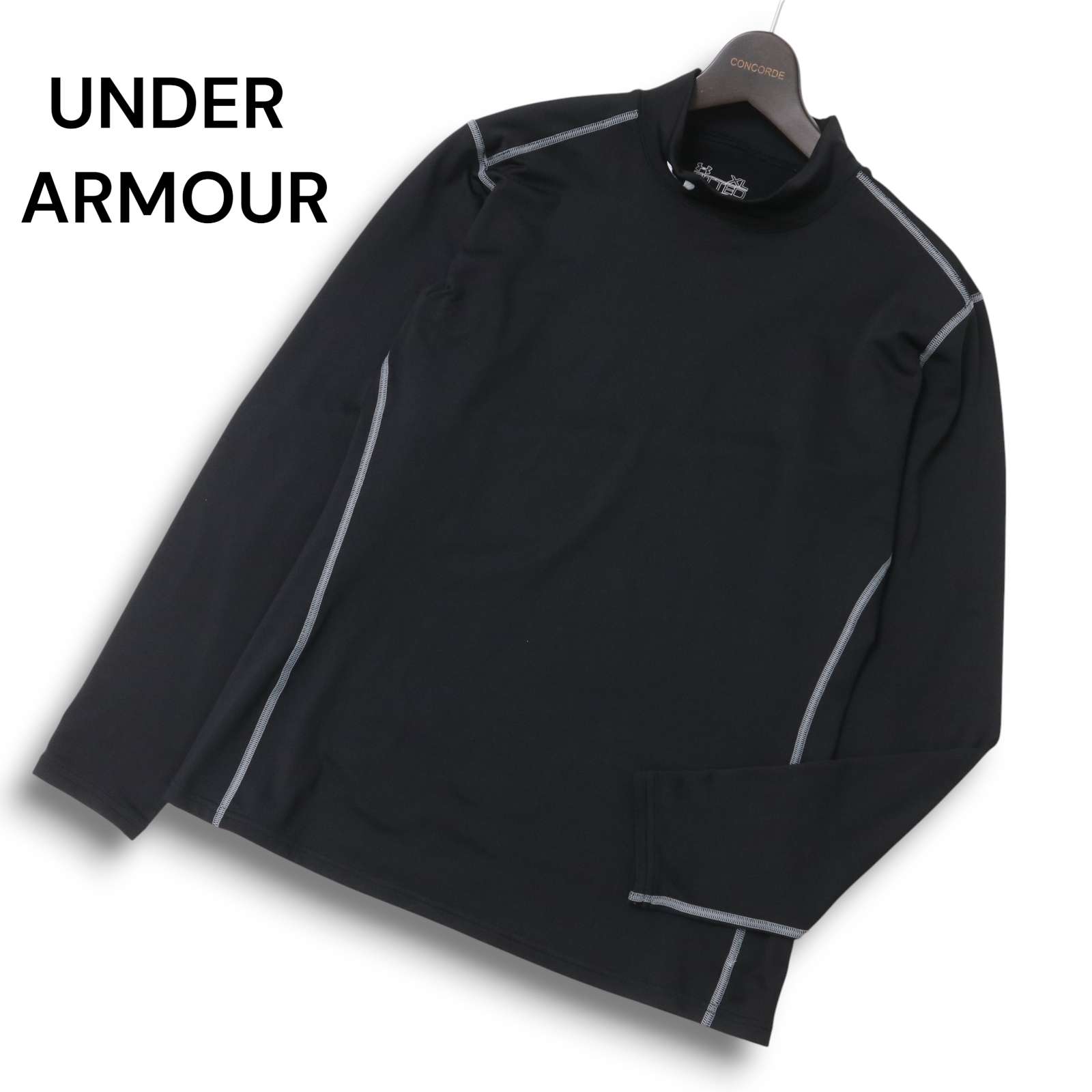 UNDER ARMOUR アンダーアーマー ストレッチ★ COLDGEAR 長袖 コンプレッション インナー シャツ Sz.XL メンズ 黒 大きい