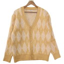 ZARA ザラ マン 秋冬 現行タグ★ アーガイル柄 ニット カーディガン Sz.M メンズ 黄色