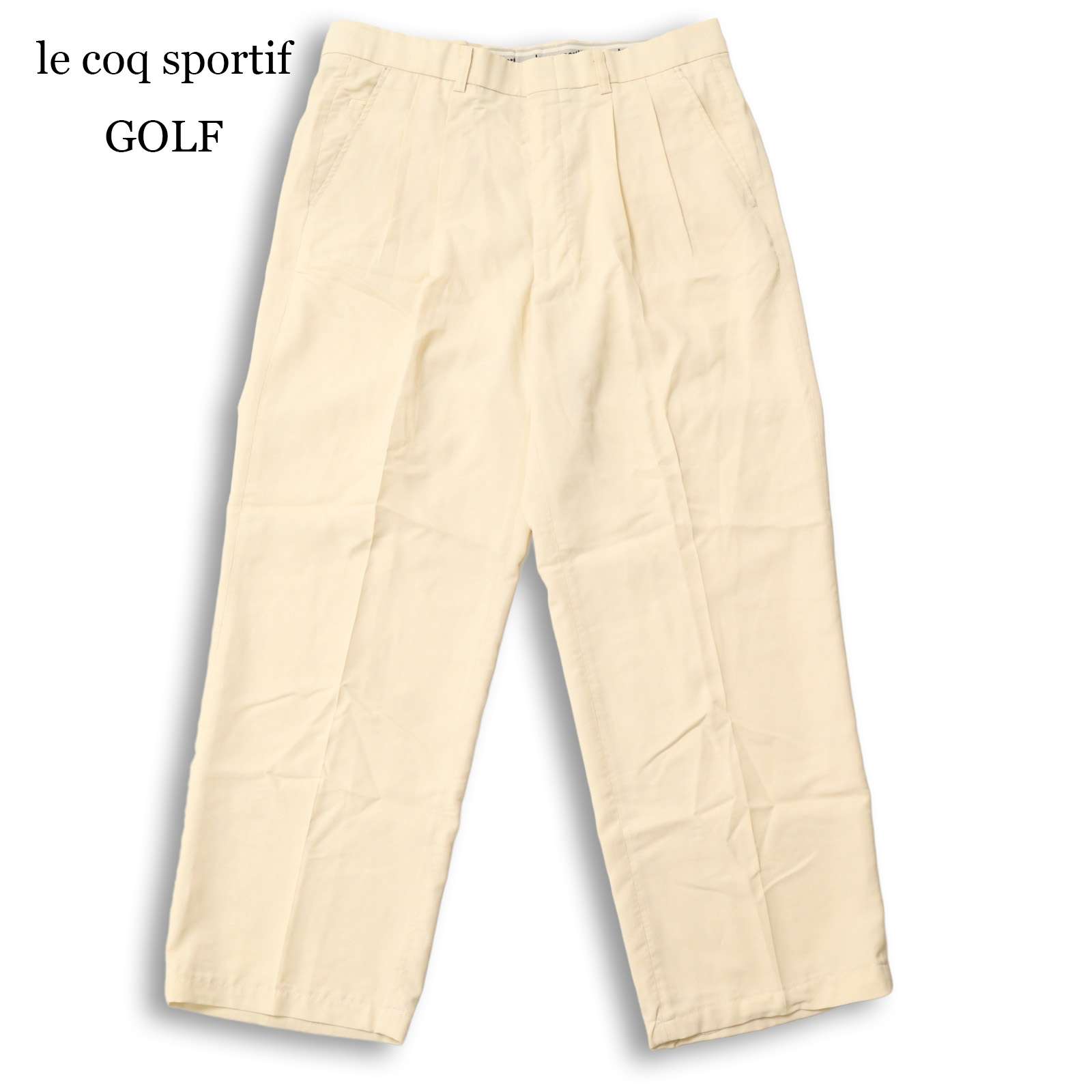Pants - le coq sportif GOLF ルコック スポルティフ ゴルフ 春夏★ ロゴ刺繍 タック パンツ スラックス Sz.92 メンズ 大きいサイズ