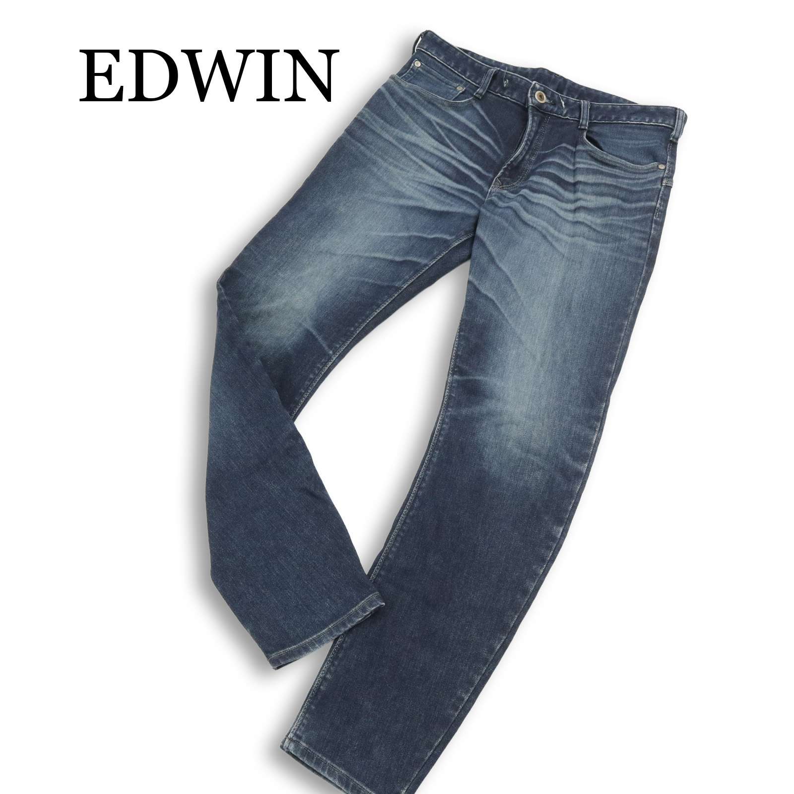 乐天商城 - EDWIN エドウィン ERF32 【JERSEYS】 USED加工 立体裁断 ストレッチ デニム パンツ ジーンズ Sz.L メンズ 日本製