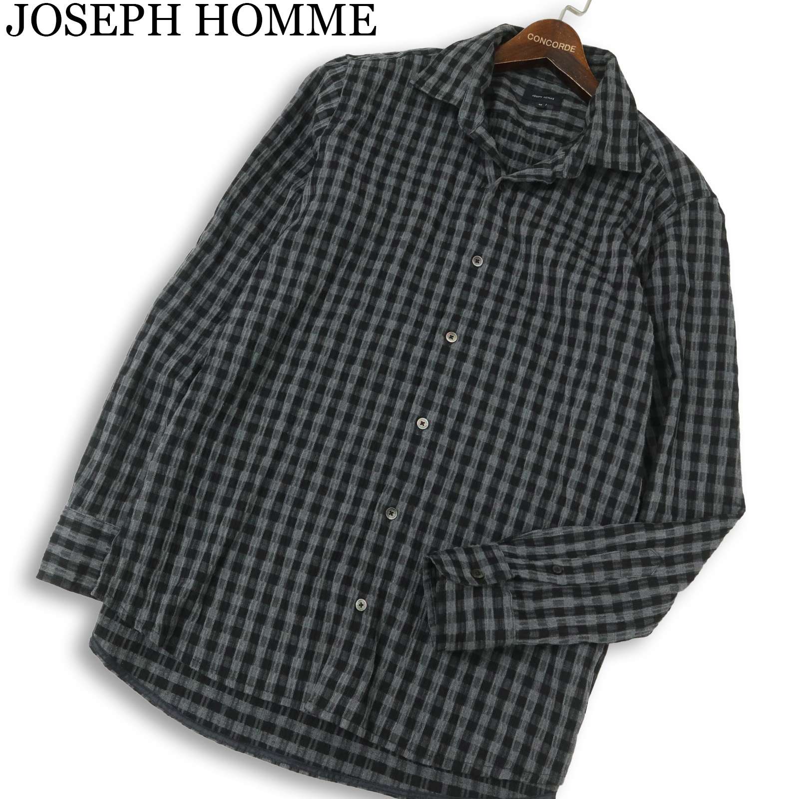 JOSEPH HOMME ジョセフ オム 通年★ 長袖 ブロック チェック シャツ Sz.50 メンズ グレー 大きいサイズ ブランド JOSEPH HOMME サイズ・実寸 [サイズ表記] 50 【実寸】 肩幅： 約46.0 cm 身幅： 約57.0 cm 着丈： 約77.5 cm 袖丈： 約64.0 cm ※採寸は平置きで計測しております。 ※必ず実寸をご確認の上、ご入札ください。 ※多少の誤差はご了承ください。 コンディション [状態ランク] B [状態]目立った傷や汚れは無く問題なくご着用頂けます。 S 新品・未使用品 SA 新品 A 極めて美品・使用感のほとんどない中古品 B 美品・目立つ傷や汚れなどがない比較的綺麗な中古品 C 中古品・わずかな使用感や傷、汚れなど D 少々状態の悪い中古品・目立つ傷や使用感、汚れなど E 状態の悪い中古品・経年劣化以外の傷や汚れが目立つ ※中古をご理解いただける方のみご入札をお願いいたします。 コメント 大変オススメ商品ですので、ぜひともご検討くださいませ。 A6T03754