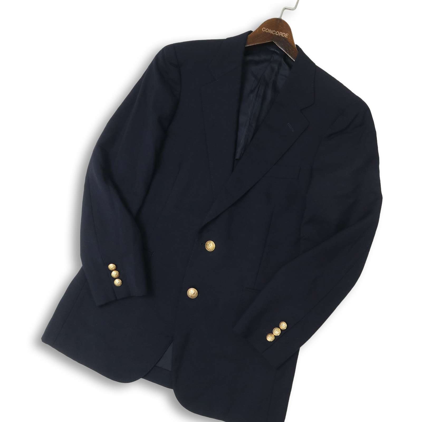 KEY WEST キーウエスト 春夏★ 背抜き 刻印 金ボタン 紺ブレ テーラード ジャケット ブレザー Sz.90-76-170 メンズ ネイビー