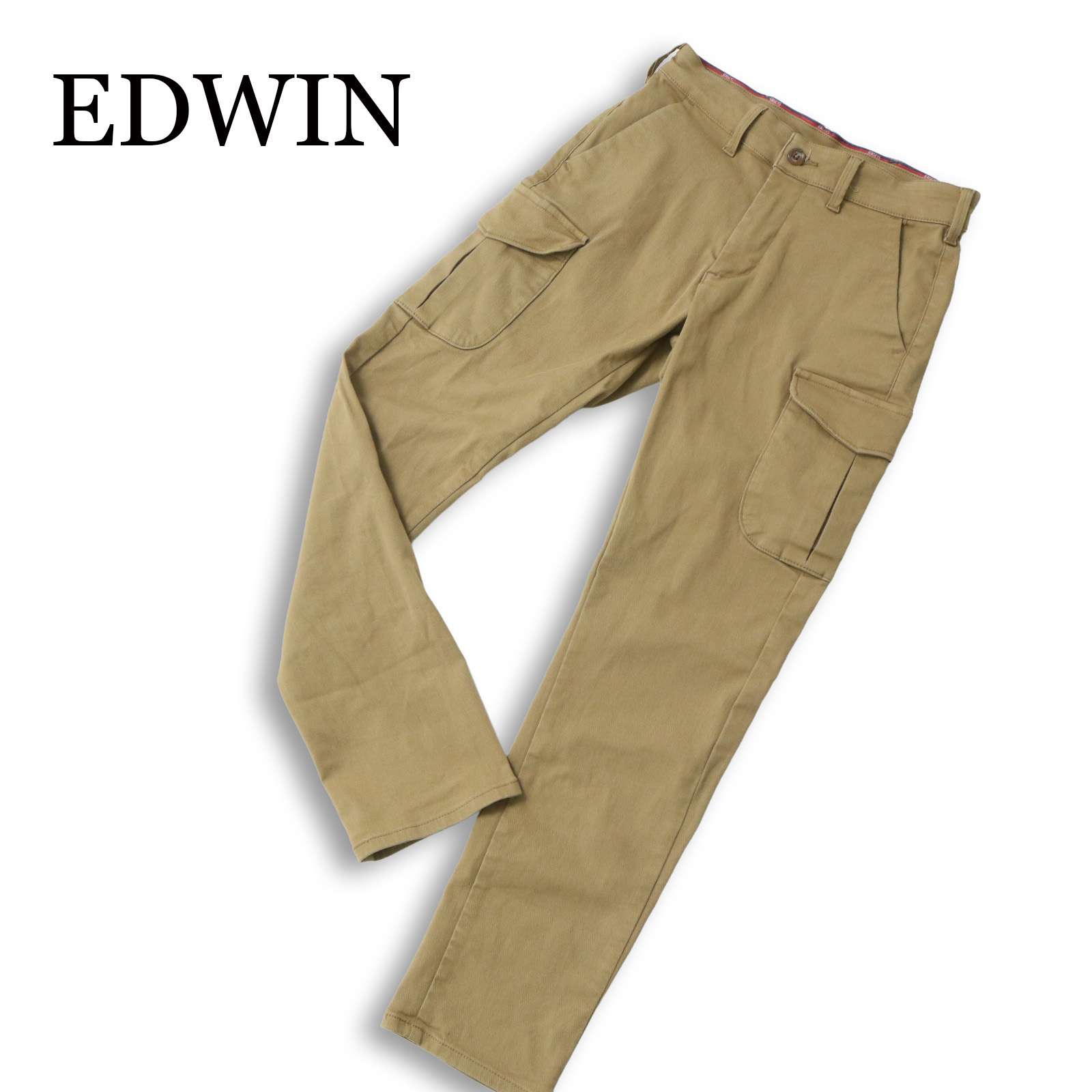 EDWIN エドウィン JMC732 ジャージーズ★ ストレッチ ツイル スリム カーゴ パンツ Sz.S メンズ