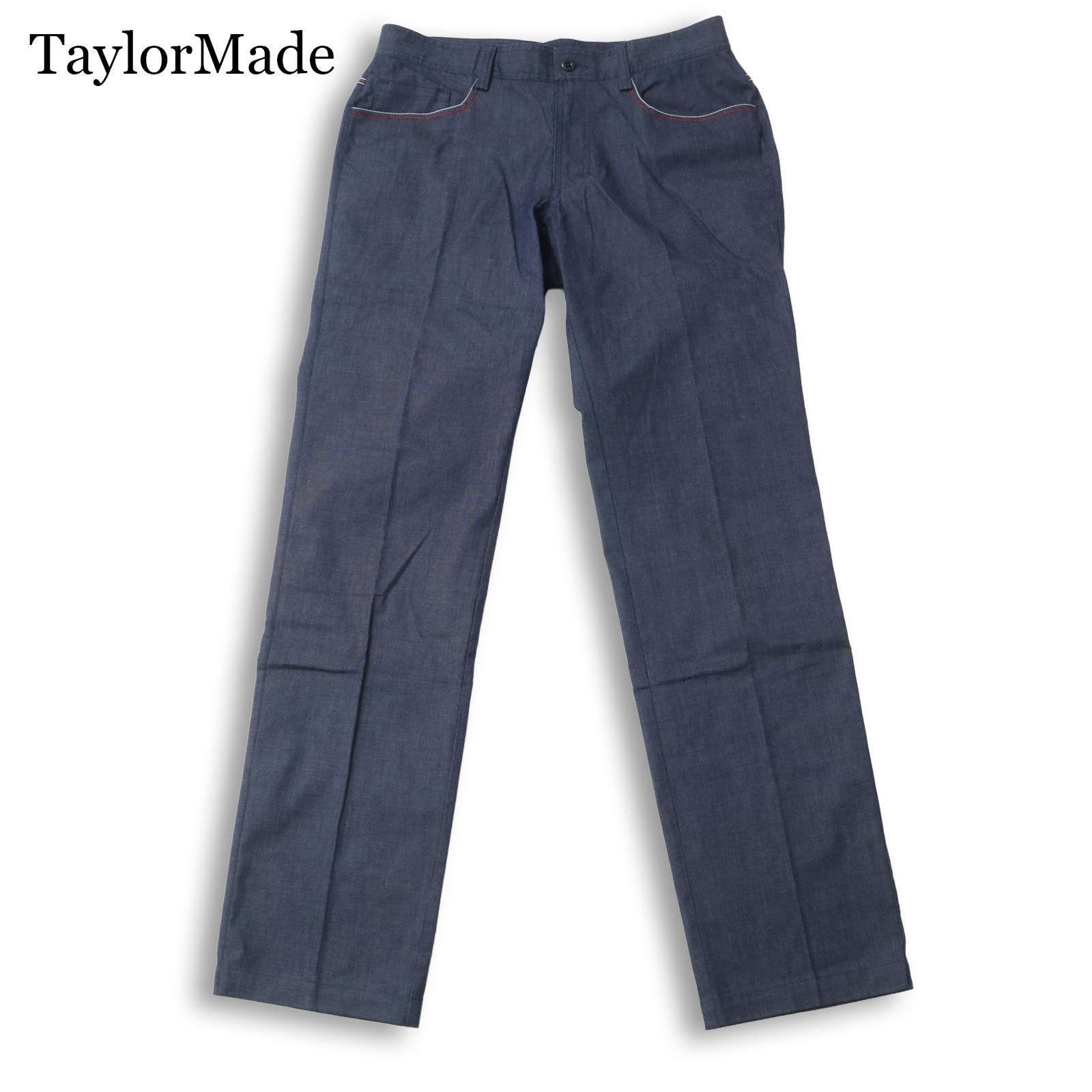 Taylor Made - TaylorMade テーラーメイド ゴルフ 通年★ ストレッチ ロゴ刺繍 スラックス パンツ Sz.82 メンズ 紺 ネイビー