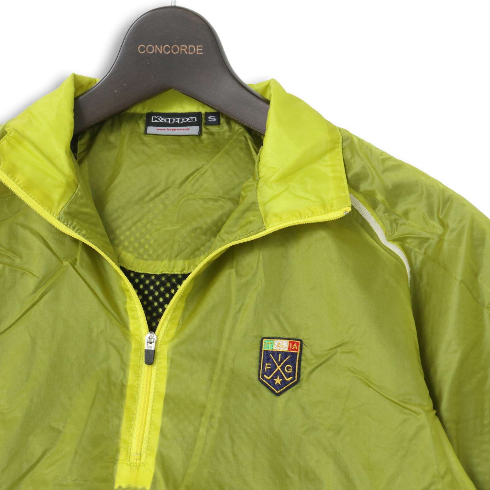 Kappa GOLF カッパ ゴルフ 春夏★ 半袖 ハーフジップ ワッペン ウインドブレーカー シャツ Sz.S メンズ
