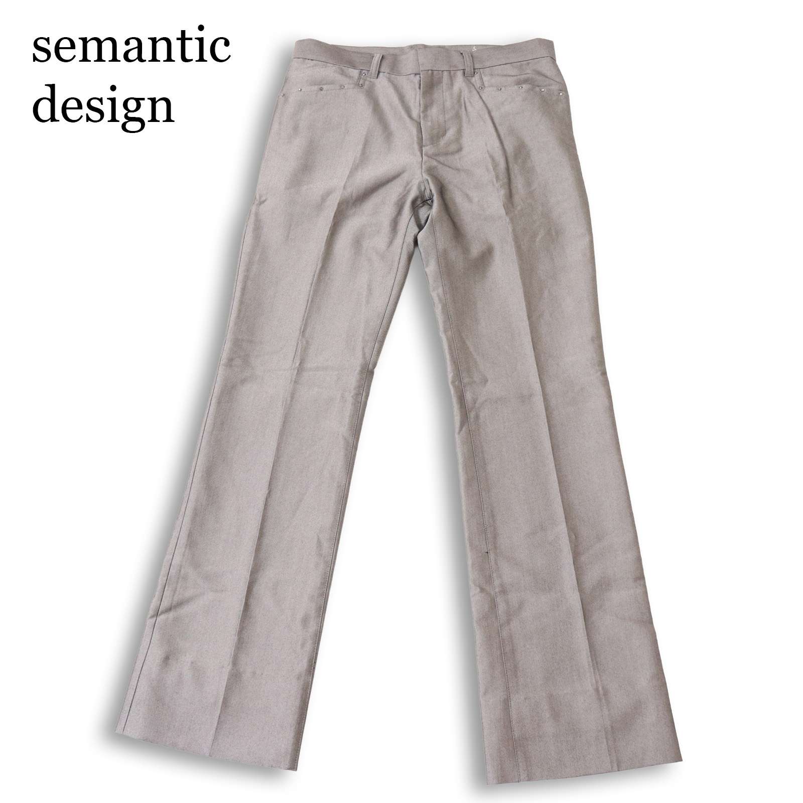 Y2K 00s★ semantic design セマンティック デザイン 春夏★ ブーツカット フレア スラックス パンツ Sz.M メンズ グレー