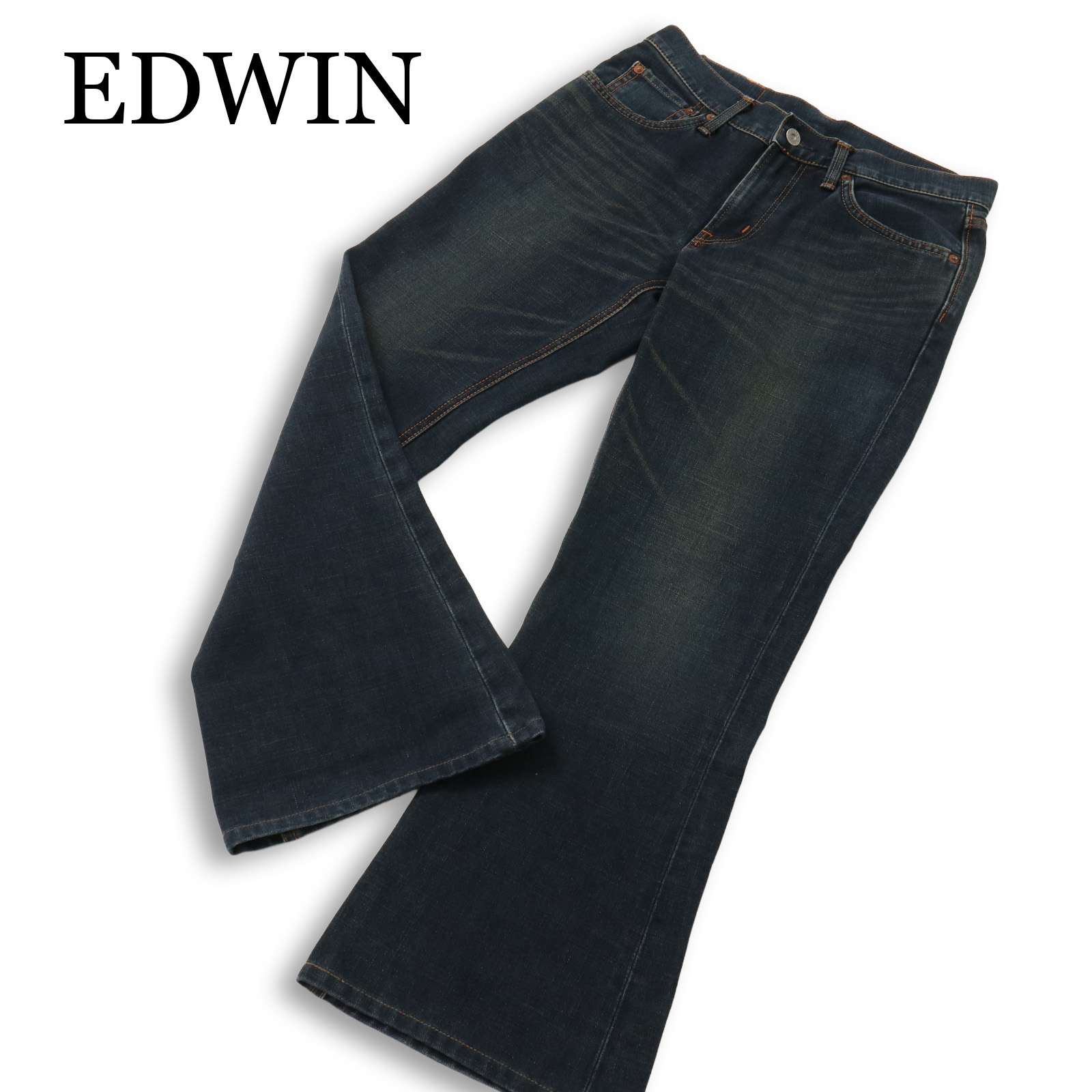 EDWIN エドウィン 5800 ヴィンテージ加工★ ストレッチ ブーツカット デニム パンツ ジーンズ 日本製 Sz.29 メンズ