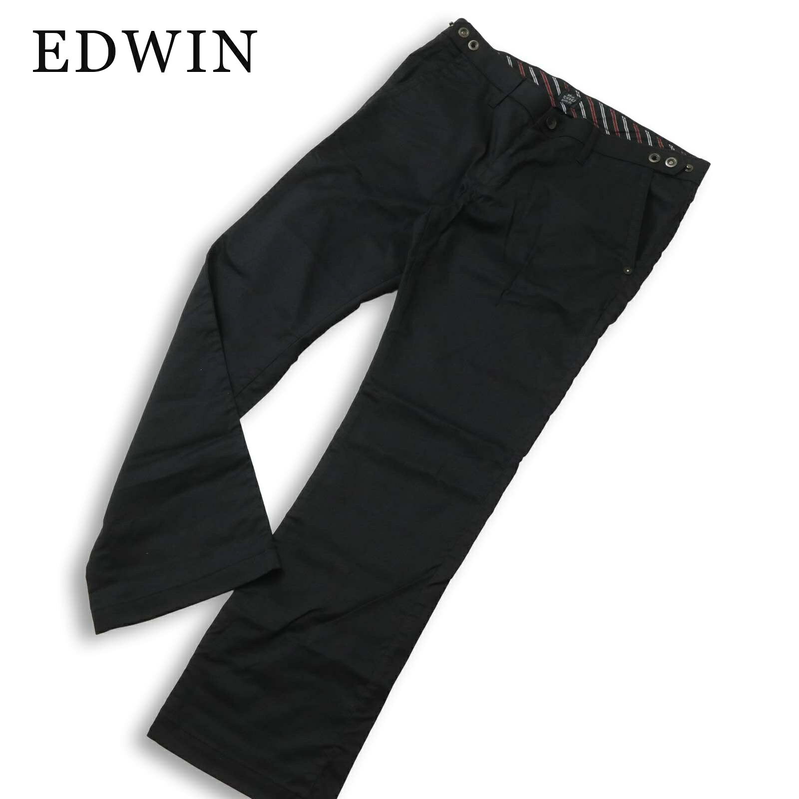 EDWIN エドウィン 通年★ 【K51203】 KHAKI Regular Fit ブーツカット パンツ 大きいサイズ Sz.XL メンズ 黒