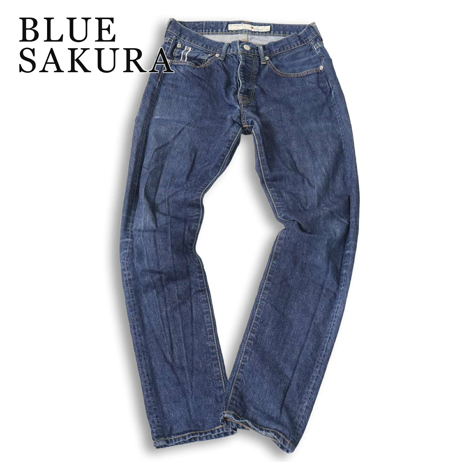 【美品】BLUE SAKURA JEANS ストレートデニム 日本製 サイズ30 美品】BLUE SAKURA JEANS ストレートデニム 日本製 サイズ30 BLUE