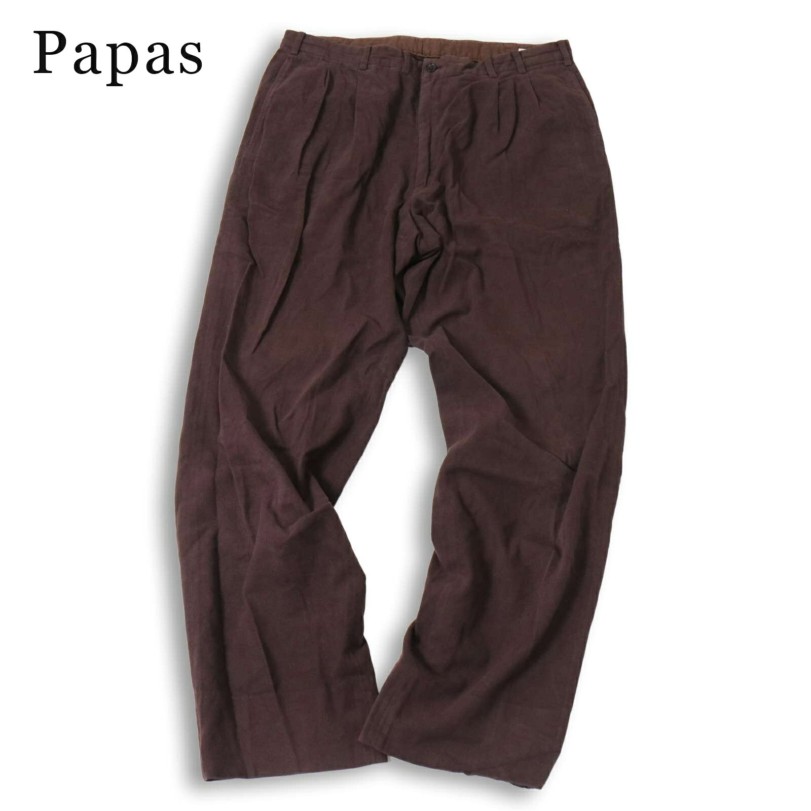 大きいサイズ PAPAS パパス 長ズボン リネンパンツ 新品タグ付き LL i6b01396-1.jpg