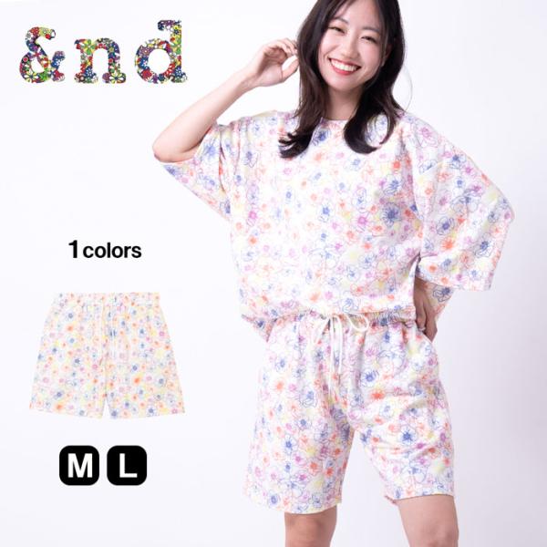 乐天商城 - メンズ ショーツ ユニセックス ルームウェア セットアップ 夏服 ビッグシルエット 総柄 イージーパンツ 短パン ハーフパンツ スウェット ショーツ おしゃれ