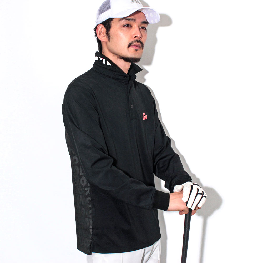 【送料無料】メンズ ゴルフウェア 長袖ポロシャツ トップス 速乾 長袖 カットソー ゴルフ用品 半袖ポロ 冷感 ストレッチ 伸縮性 プリント ロゴ ブランド コーデ 30代 40代 50代 襟付き ワンポイント