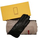 【 GIFT SET 女性用 】 MEROLA ( メローラ ) ナパレザー 革 手袋 と TINO COSMA ウール マフラーレディース ギフトセット レザ...