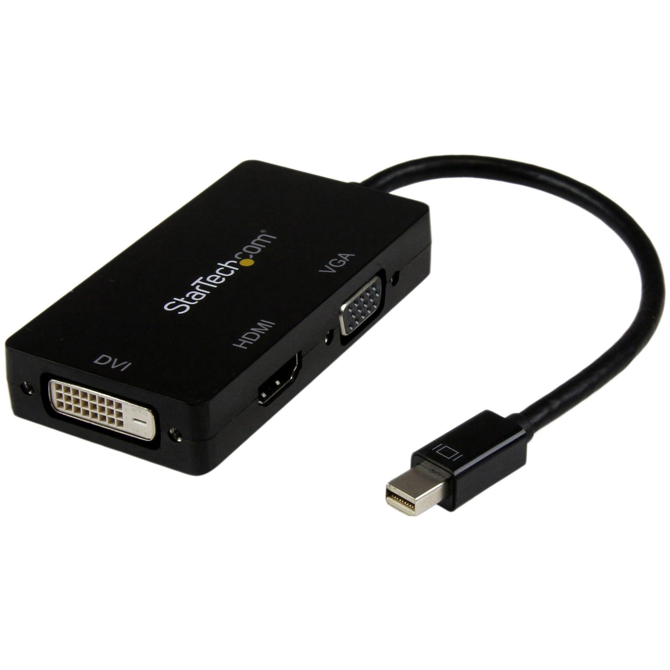 StarTech.com Mini DisplayPort専用トラベルA/Vアダプタ Mini DP - VGA/ DVI/ HDMI 1920x1200/ 1080p ブラック MDP2VGDVHD