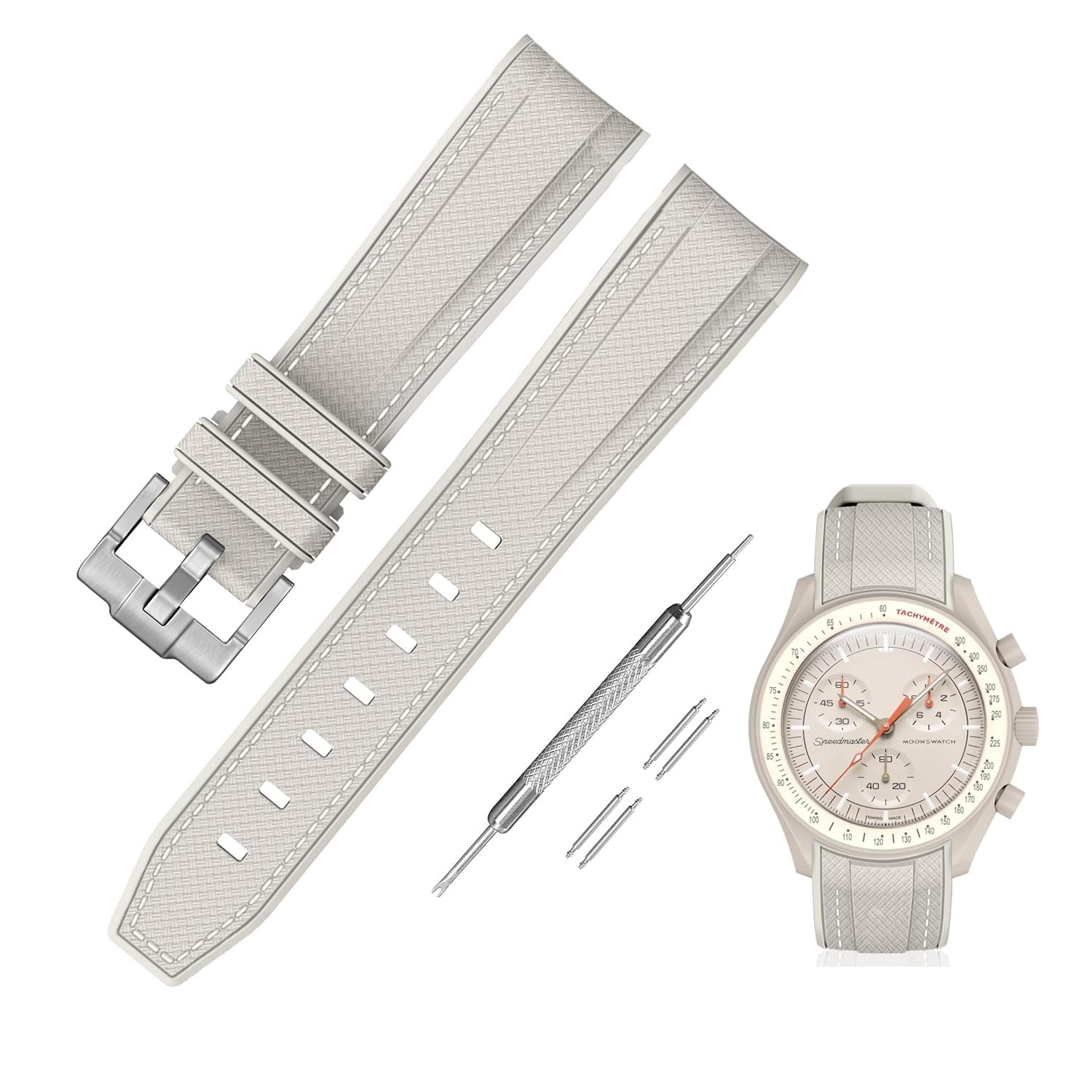  20mm 時計バンド for Omega X Swatch Speedmaster MoonSwatch オメガとスウォッチ用シリコンベルト Quick Rel