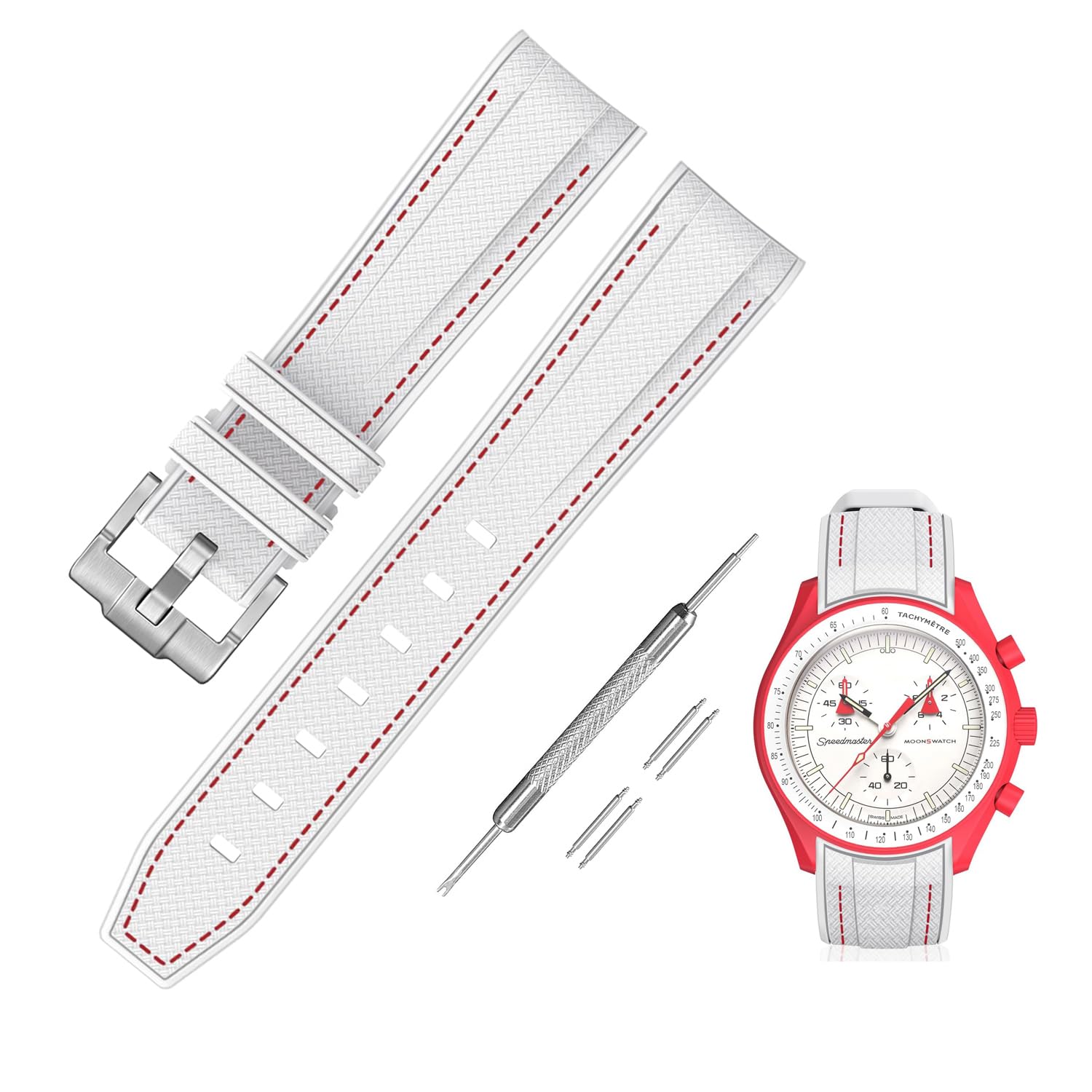  20mm 時計バンド for Omega X Swatch Speedmaster MoonSwatch オメガとスウォッチ用シリコンベルト Quick Rel