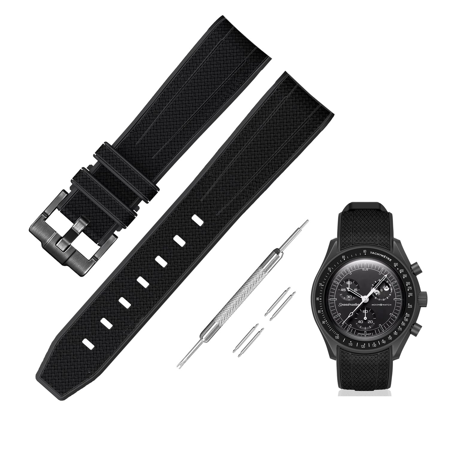  20mm 時計バンド for Omega X Swatch Speedmaster MoonSwatch オメガとスウォッチ用シリコンベルト Quick Rel