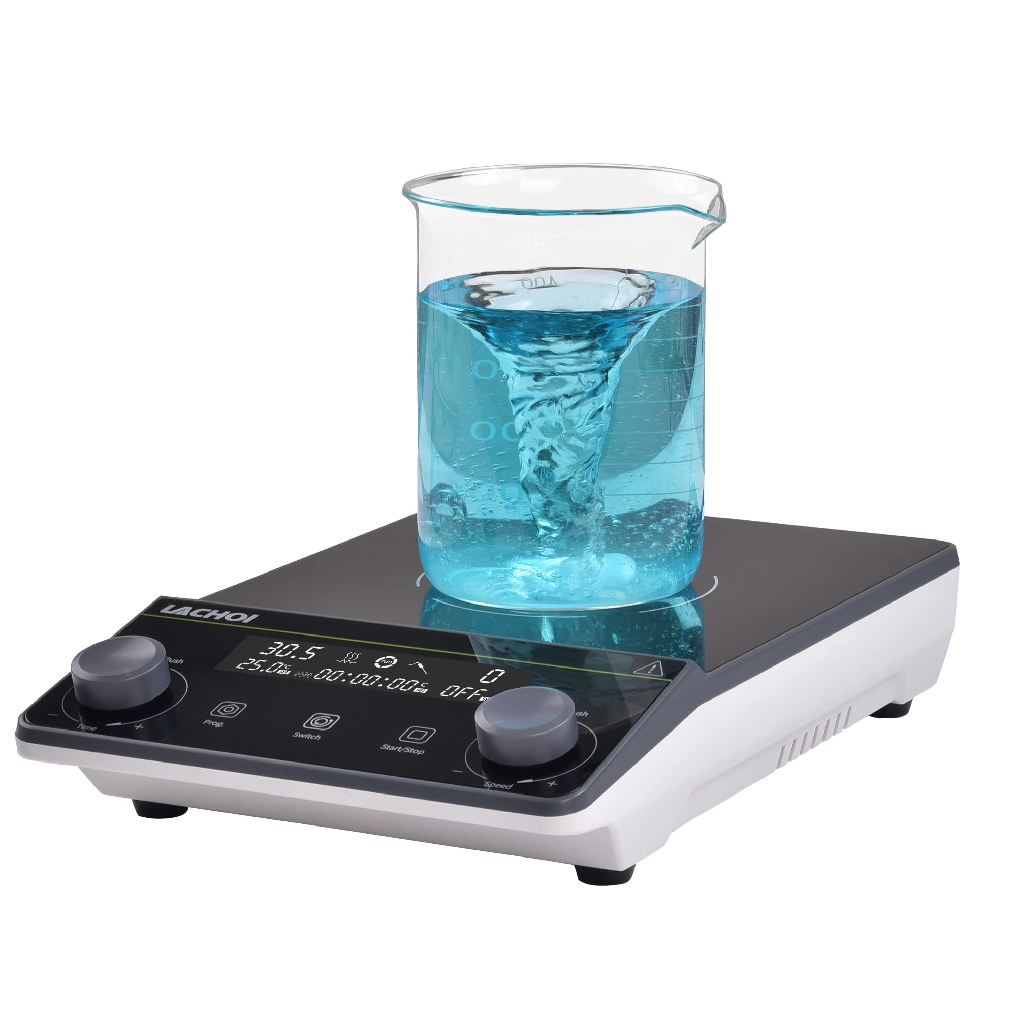 Rakuten - 【送料無料】マグネチックスターラー 磁気攪拌機 LCD 100~1600RPM変速 タイミング設定可能 回転子付き 5L 磁気ミキサー マグネットスタ