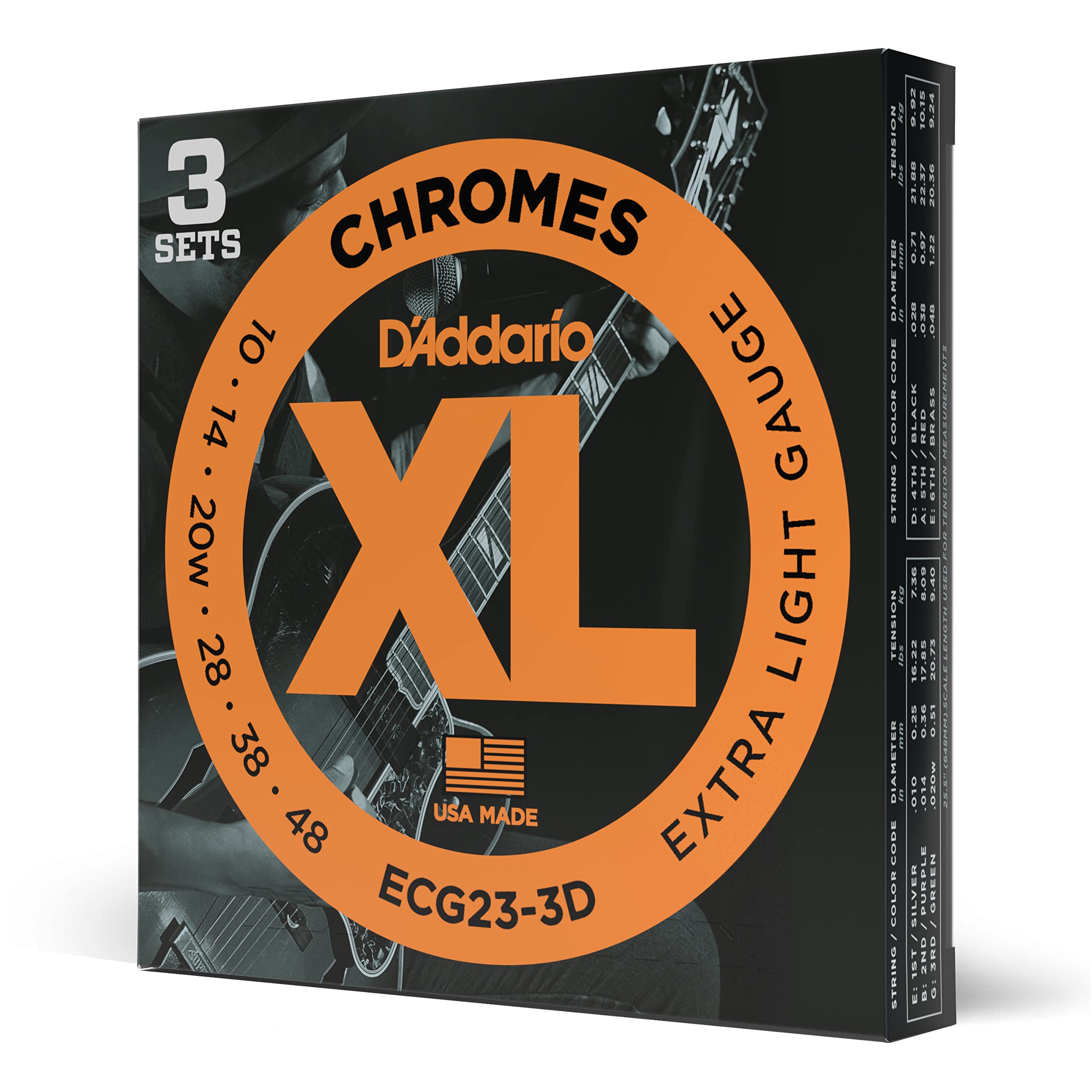乐天商城 - 【送料無料】D'Addario ダダリオ エレキギター弦 XL Chromes フラットワウンド Extra Light .010-.048 ECG23-3D 3set入りパック 【国内