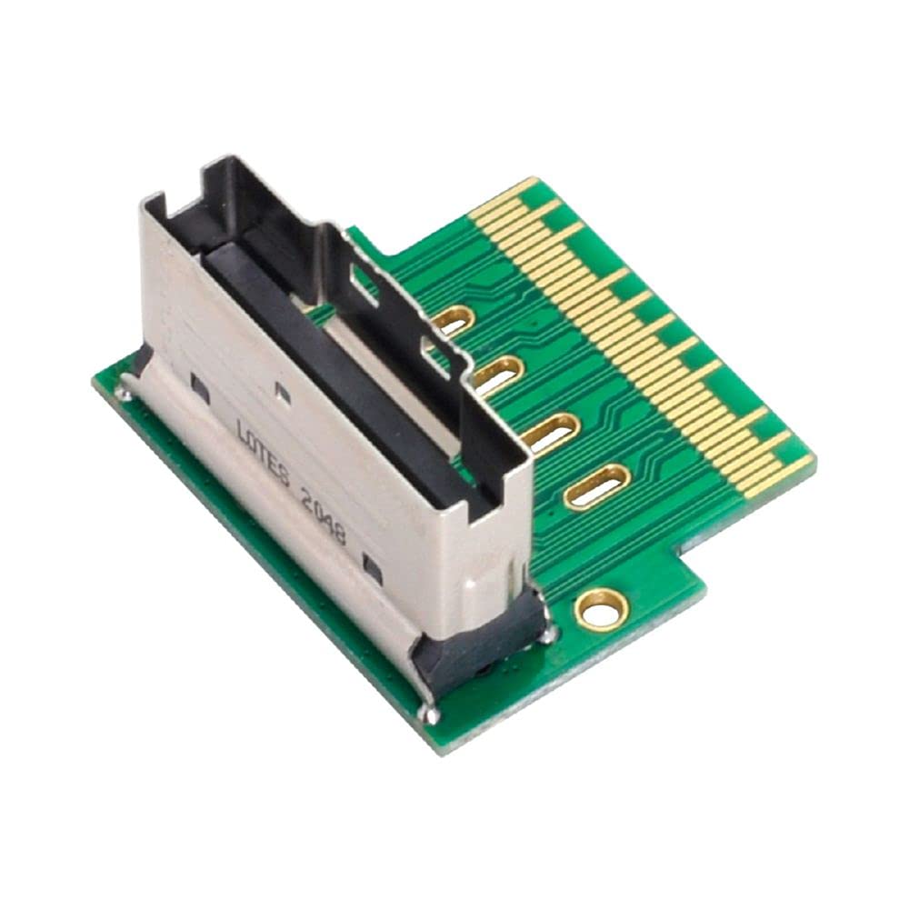 Cablecc PCI-E Slimline SAS 4.0 SFF-8654 8i74pinからSFF-865474pinオス-メスエクステンダーアダプター角度付きテストツー