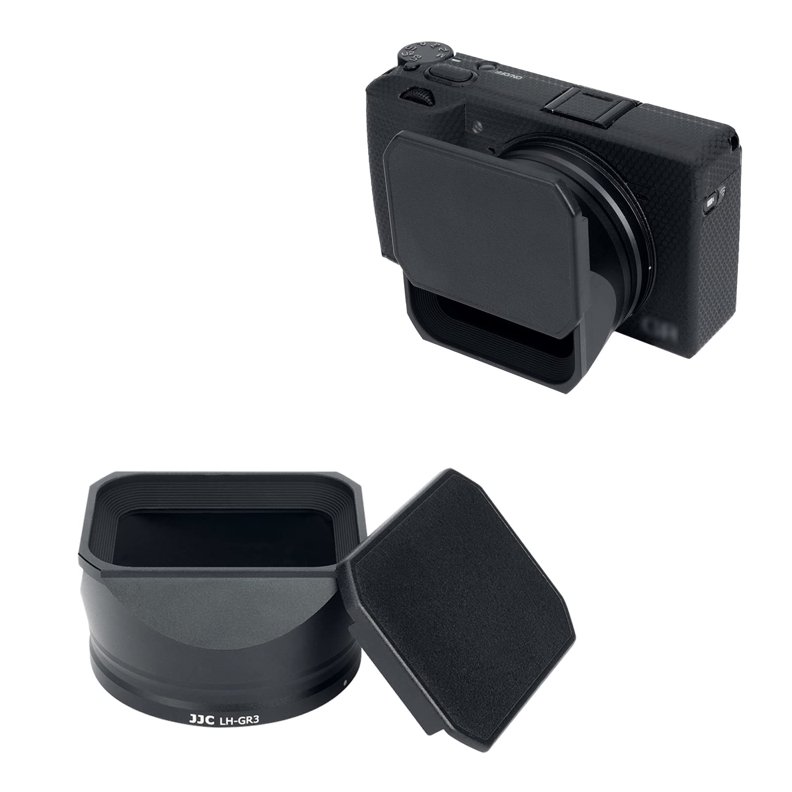 Rakuten - 【送料無料】JJC メタル 長方形 レンズフード + フードキャップ リコー Ricoh GR3 GRIII 専用 レンズ保護 雑光を防ぐ 防塵 ケラレなし