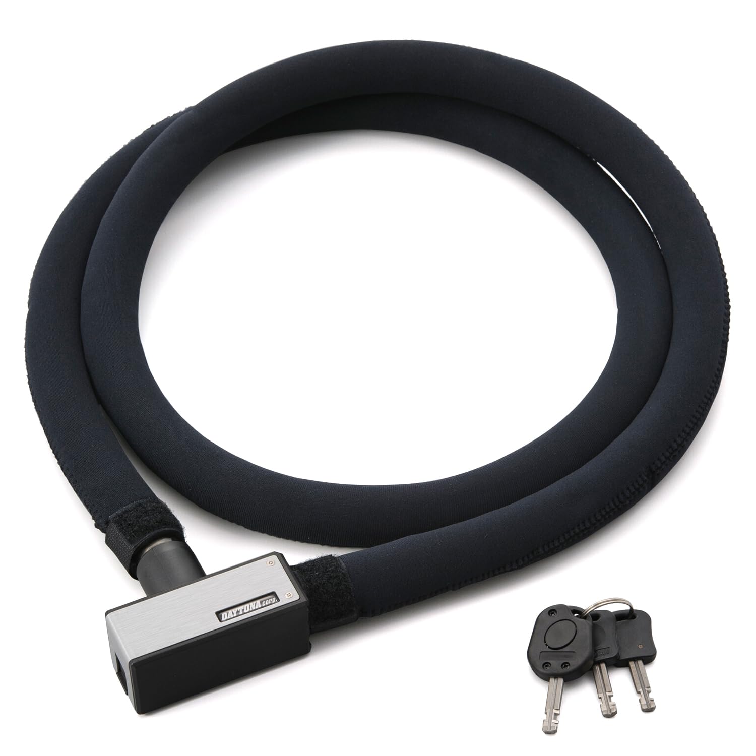 Rakuten - 【送料無料】デイトナ(Daytona) バイク用 バイクロック φ20mm ストロンガースチールリンクロック 1800mm キーロックタイプ シルバー 97