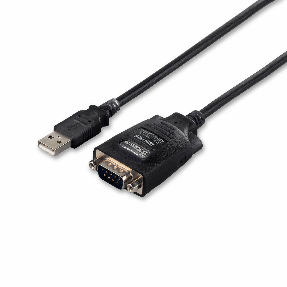 【送料無料】BUFFALO USBシリアルケーブル(USBtypeA to D-sub9ピン)1.0m ブラックスケルトン BSUSRC0610BS