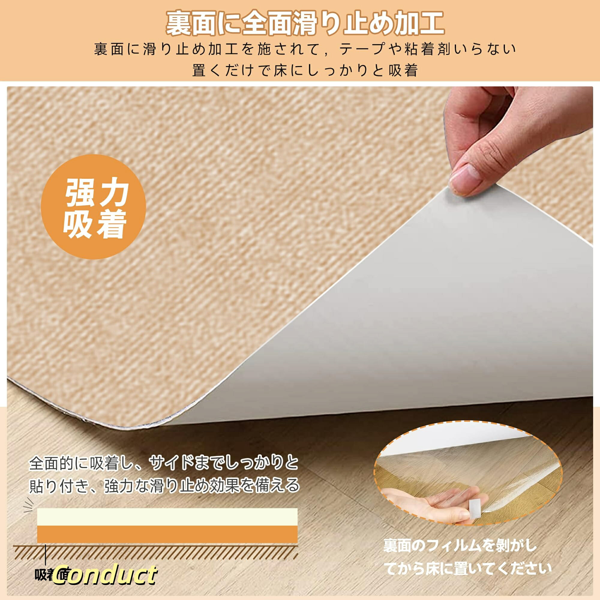 Conductドライバー 楽天市場店の【送料無料】【Amazon 限定ブランド】チェアマット 床保護マット HDMOD 120x 90cm フロアマット 厚み4mm 滑り止め TPRマット ゲーミング｜アングル3