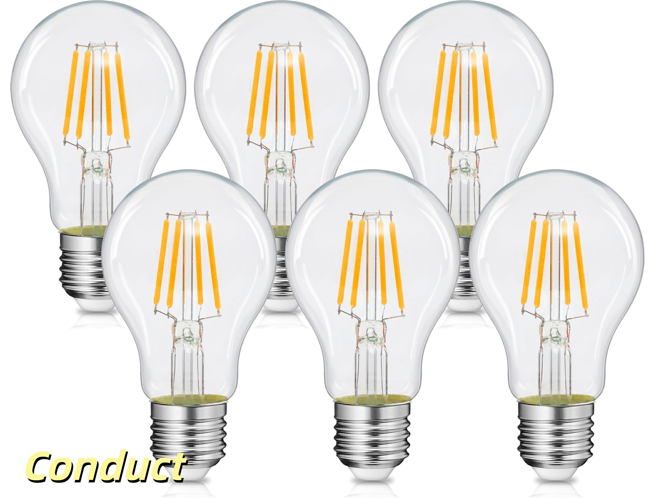 【送料無料】LED電球 エジソン電球 E26口金 フィラメント型 40W形相当 電球色 4W 510lm 360度発光 クリア レトロ 6個 | A60 一般電球形【送料無料】LED電球 エジソン電球 E26口金 フィラメント型 40W形相当 電球色 4W 510lm 360度発光 クリア レトロ 6個 | A60 一般電球形