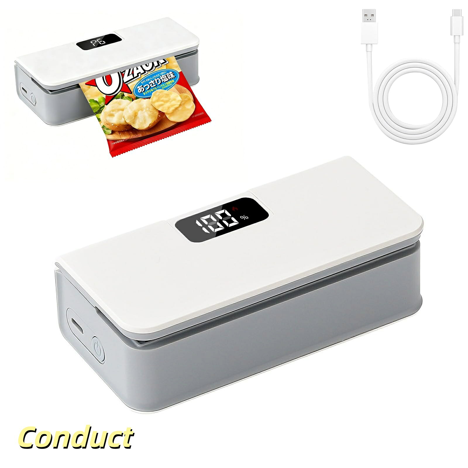 【送料無料】ヒートシーラー ハンディ シーラー 家庭用 小型 フードシーラー Type-C充電 軽量 コードレス1600mAh カッター付き 背面マグ【送料無料】ヒートシーラー ハンディ シーラー 家庭用 小型 フードシーラー Type-C充電 軽量 コードレス1600mAh カッター付き 背面マグ