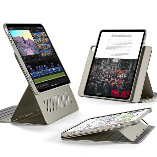 樂天商城 - 【送料無料】ESR iPad Air 13インチ ケース M2 2024専用 取外し可能なマグネットカバー付き回転式ケース 縦向き/横向きスタンド 9段階の