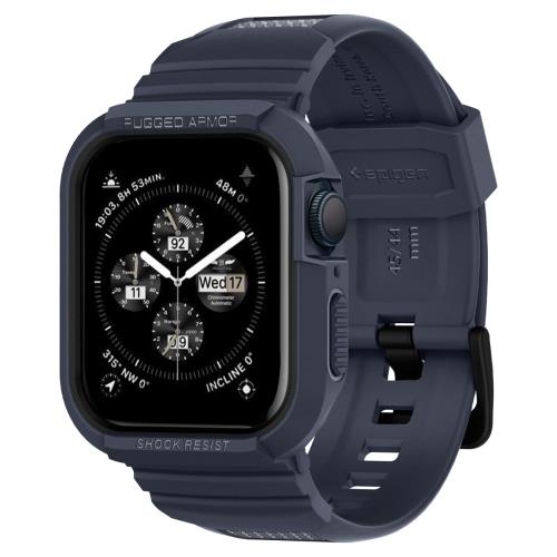 Rakuten - 【送料無料】Spigen Apple Watch バンド 45mm | 44mm 一体型 ケース カバー 耐衝撃 PC TPU 二重構造 スポーツバンド 落下 衝撃 吸収 耐