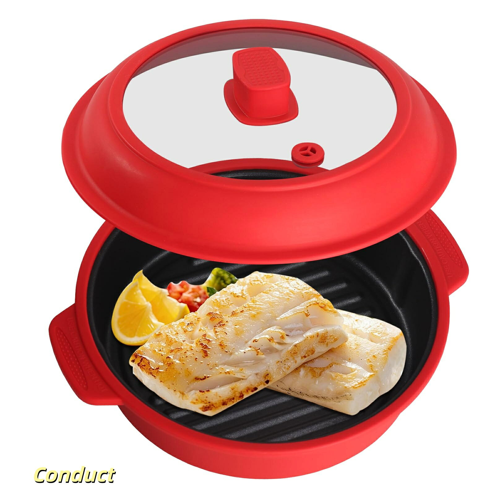 【送料無料】電子レンジ専用調理器具 1台8役 焼き魚 魚焼きレンジ 焼き目 アルミ板 シリコン調理器具 時短 簡単 安全 キッチン 料理 丸
