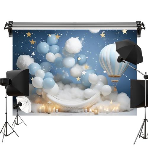Rakuten - 【送料無料】Kate 3x2m 誕生日 背景布 星空 風船 写真 背景 スタジオ 撮影用 道具 カスタマイズ可能な背景