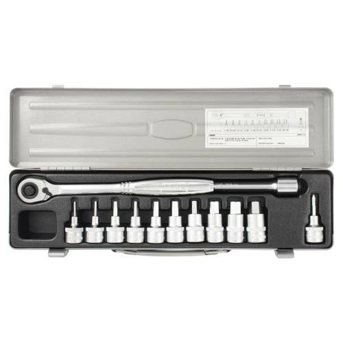 Rakuten - 【送料無料】トネ(TONE) ヘキサゴンソケットレンチセット HB4112 差込角12.7mm(1/2) シルバー インチ 内容13点