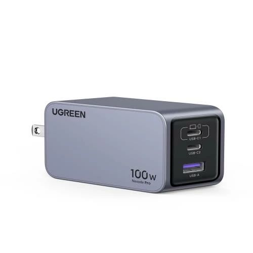 UGREEN Nexode Pro 充電器 100W 3ポート 小型で軽量 新生代GaNInfinity?チップ＋UGREEN独自Airpyra技術PD急速充電器 USB-C*