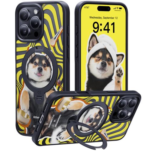 Rakuten - 【送料無料】透き通る上質感?定点360°回転CASEKOO iPhone 16 Pro 用ケース 柴犬 犬好き 米軍MIL規格 フィット感 MagSafe対応 最大25W急