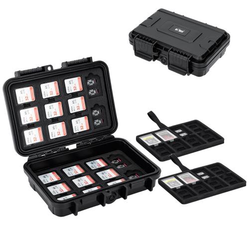 Rakuten - 【送料無料】KIWIFOTOS 114スロット メモリーカードケース 大容量 22枚 SD SDHC SDXC カード + 76枚 Micro SD TF MSDカード + 16枚 CFex