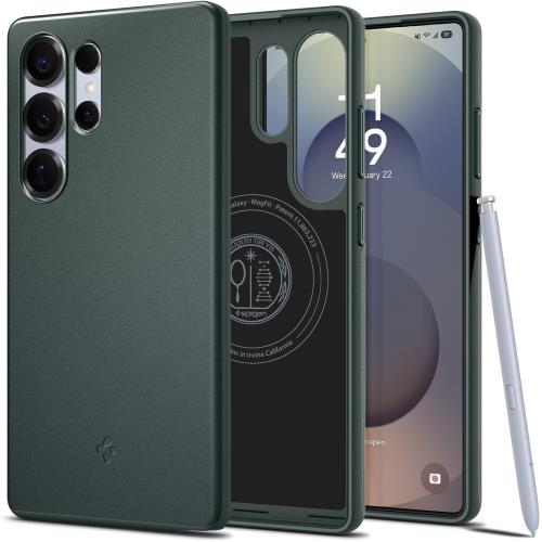 Rakuten - 【送料無料】18年社歴の技術力Spigen Galaxy S25 Ultra ケース 薄型 Magfitアクセサリー対応 耐衝撃 マット仕上げ 軽量 米軍MIL規格取得