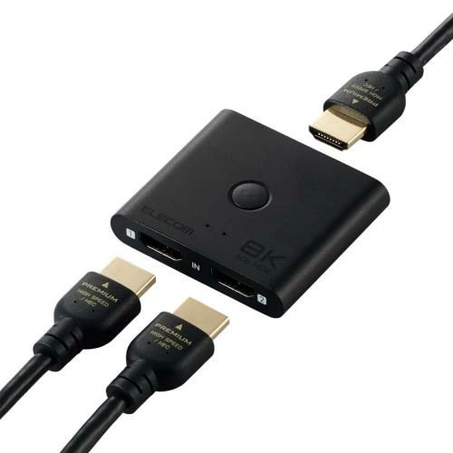【送料無料】エレコム HDMI 切替器 8K 60Hz 2入力1出力 双方向 薄型 (12mm) PS5・4 / Nintendo Switch/Fire TV Stick 他 DH-SW8KBD21BK/E