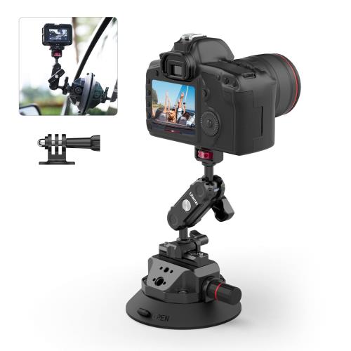 Rakuten - 【送料無料】Ulanzi SC-02 カメラ用吸盤マウント 車載マウント GoPro Insta360 DJI カメラ用 360°回転 アルミ合金製 車載ホルダー 車載