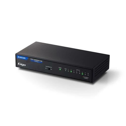 【送料無料】エレコム スイッチングハブ ギガビット 8ポート 金属筐体 マグネット付 電源内蔵 ブラック EHC-G08MN4A-HJB