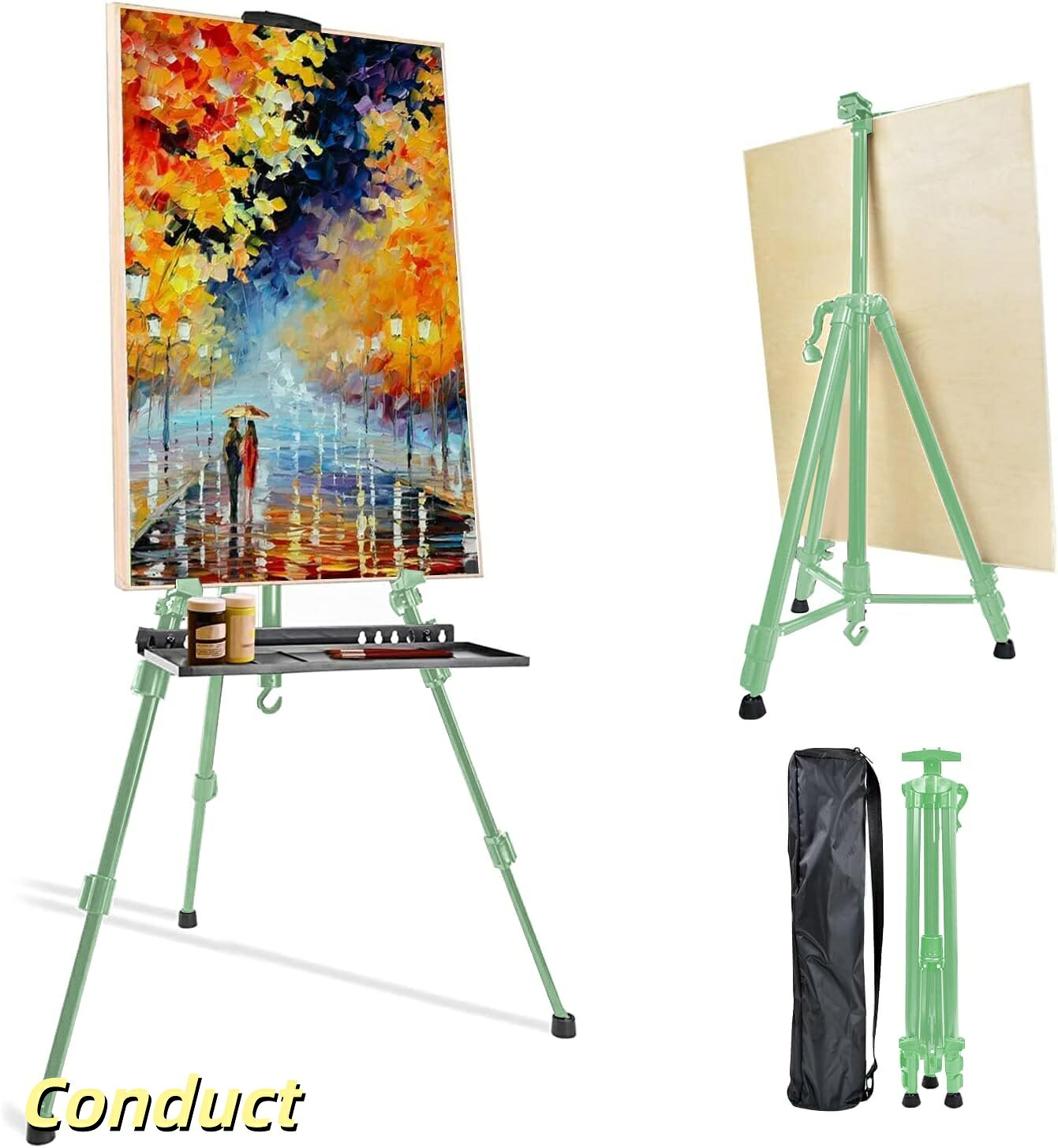 【送料無料】イーゼル 55-160cm アルミ製 高さ調節3段式 展示 絵画 装飾 看板 スケッチ 描画 コンパクトに持ち運び 収納袋付き グリー【送料無料】イーゼル 55-160cm アルミ製 高さ調節3段式 展示 絵画 装飾 看板 スケッチ 描画 コンパクトに持ち運び 収納袋付き グリー